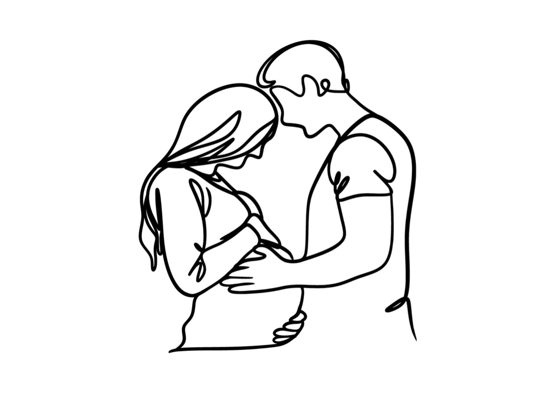 Massage bien-être de la future maman et du futur papa (illustration)