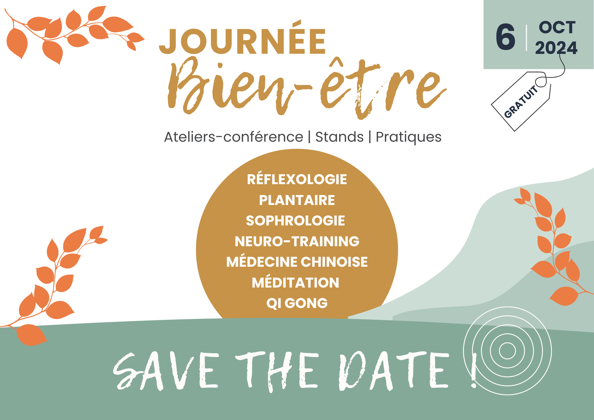 Dimanche 6 octobre à Retiers, prenez le temps d'une journée sur la thématique du bien-être avec : Ateliers-conférence | Stands l Pratiques.
Découvrez le programme !