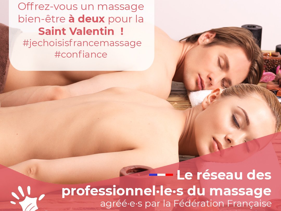 À l'occasion de la Saint Valentin, nous avons le plaisir de vous proposer -15 % sur le 2ème massage ! Une belle manière de s'offrir à 2 un moment de détente et de bien-être. Cette offre est valable jusqu'au 14 février, alors n'hésitez pas à en profiter !